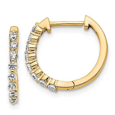 Diamond Hinged Hoop Earrings 14k Gold EM5395-033-YA, MPN: EM5395-033-YA,