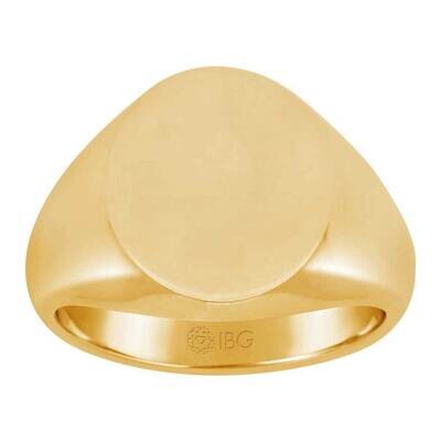 Ibgoodman 16X14mm Men&#39;s Round Signet Ring 14k Gold B59282C-4Y by IBGoodman, MPN: B59282C-4Y, 196904…