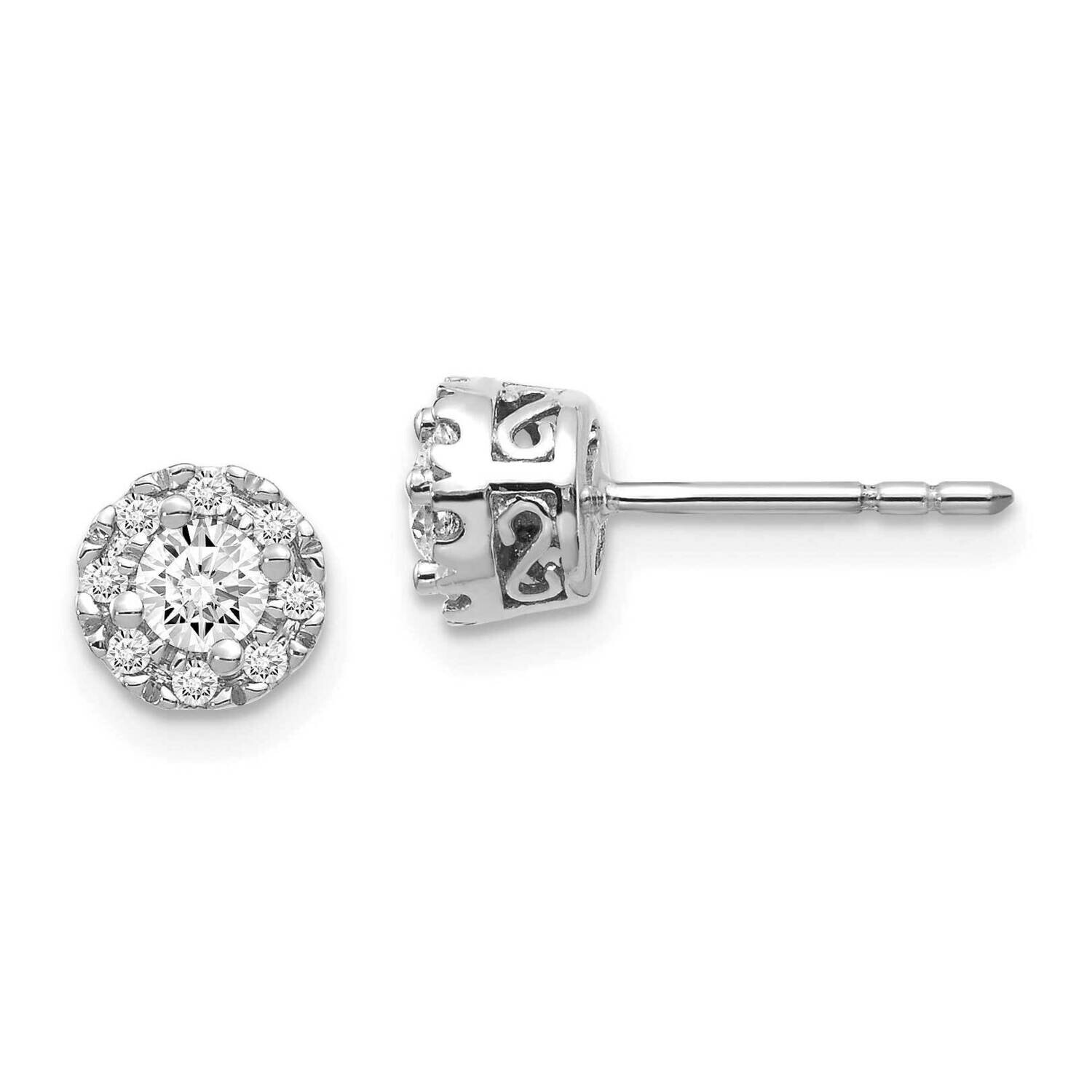Diamond Semi-Mount Stud Earrings 10k White Gold EM5485-010-1WA
