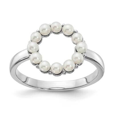 2-2.5mm Button Fwc Pearl Ring Sterling Silver Rhodium-Plated QR7179, MPN: QR7179,