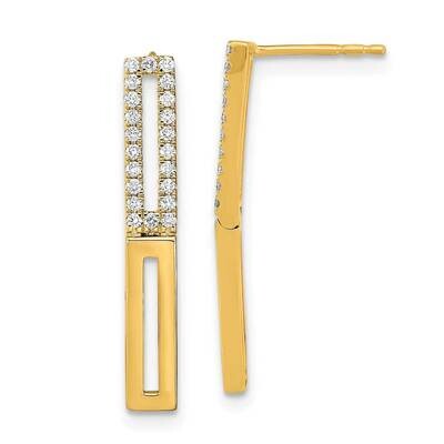 2 Rectangle Link Diamond Post Earrings 14k Polished Gold EM6853-022-YA, MPN: EM6853-022-YA, 1911019…