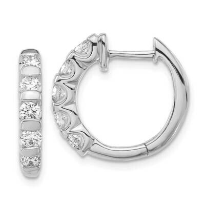 Diamond Bar Set Hinged Hoop Earrings 14k White Gold EM9650-100-WAA, MPN: EM9650-100-WAA, 8839578405…