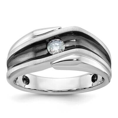 Ibgoodman Men&#39;s Polished Satin Diamond Ring Mounting 14k White Gold B64003-4W by IBGoodman, MPN: B6…