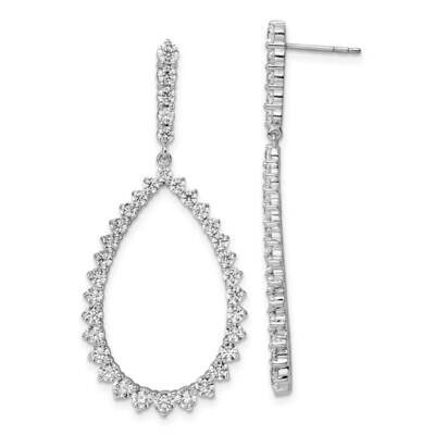 True Origin 2 1/2 Carat Diamond Vs/Si D E F Teardrop Dangle Post Earring 14k White Gold EM8622-250-…