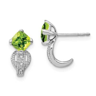 Peridot Diamond Earrings 14k White Gold EM7086-PE-003-WA, MPN: EM7086-PE-003-WA, 191101839962