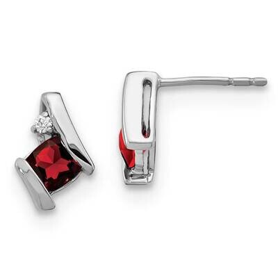 Antique Cushion Garnet Diamond Earrings Sterling Silver EM7398-GA-003-SSA, MPN: EM7398-GA-003-SSA,