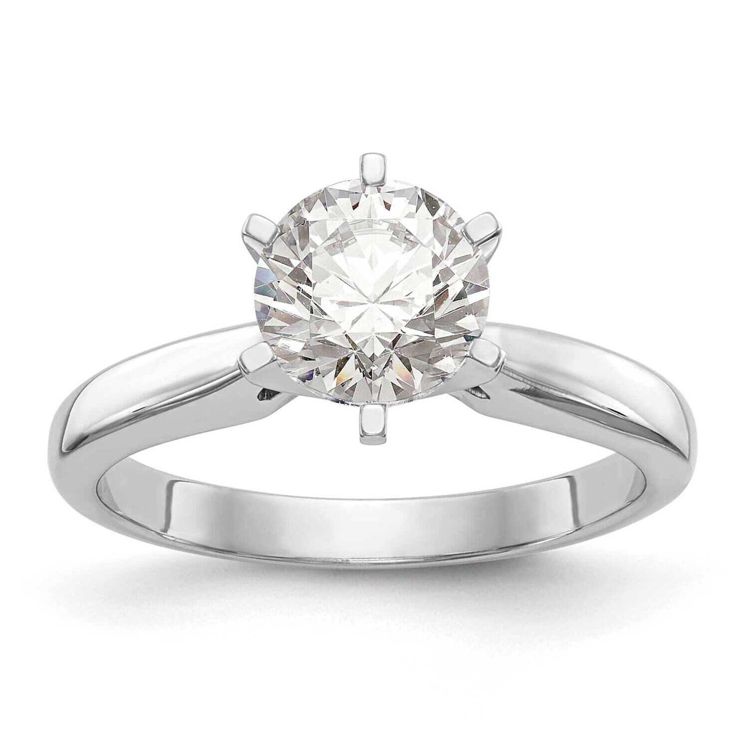 1.5 Carat Medium-Weight High Shoulder Airline Half-Round 6-Prong Round Solitaire Ring Mounting 14k …