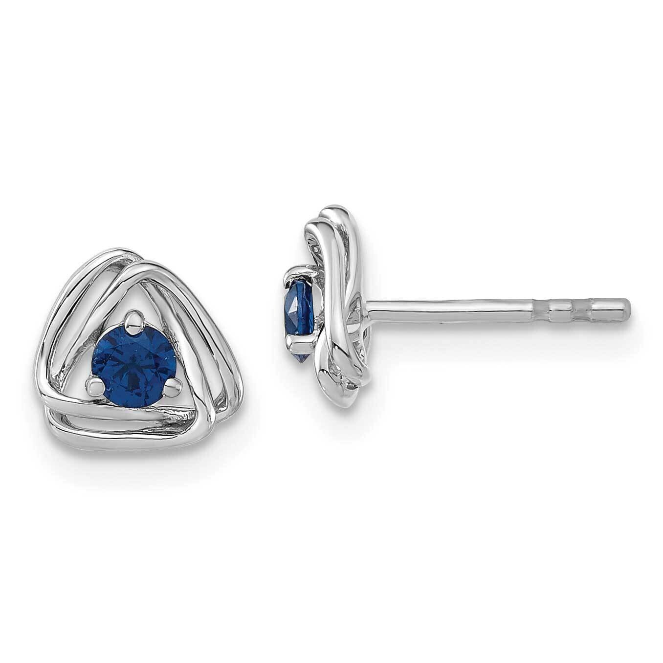 Created Sapphire Post Earrings 14k White Gold EM7395-CSA-W, MPN: EM7395-CSA-W, 191101401657