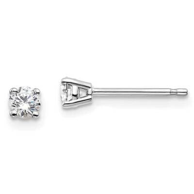 Round 4-Prong .25Ct. Diamond Stud Earrings 10k White Gold EM1006-025-1WA, MPN: EM1006-025-1WA,