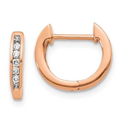 Polished Diamond Hinged Hoop Earrings 10k Rose Gold EM5350-016-1RA, MPN: EM5350-016-1RA,