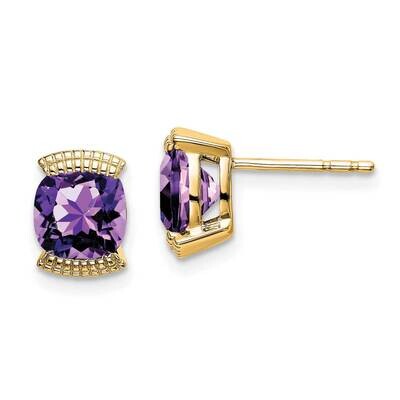 Amethyst Post Earrings 14k Gold EM7080-AM-Y, MPN: EM7080-AM-Y, 191101839498