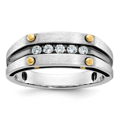Ibgoodman Men&#39;s Polished Satin Diamond Ring Mounting 14k Two-Tone Gold B63778-4WY by IBGoodman, MPN…