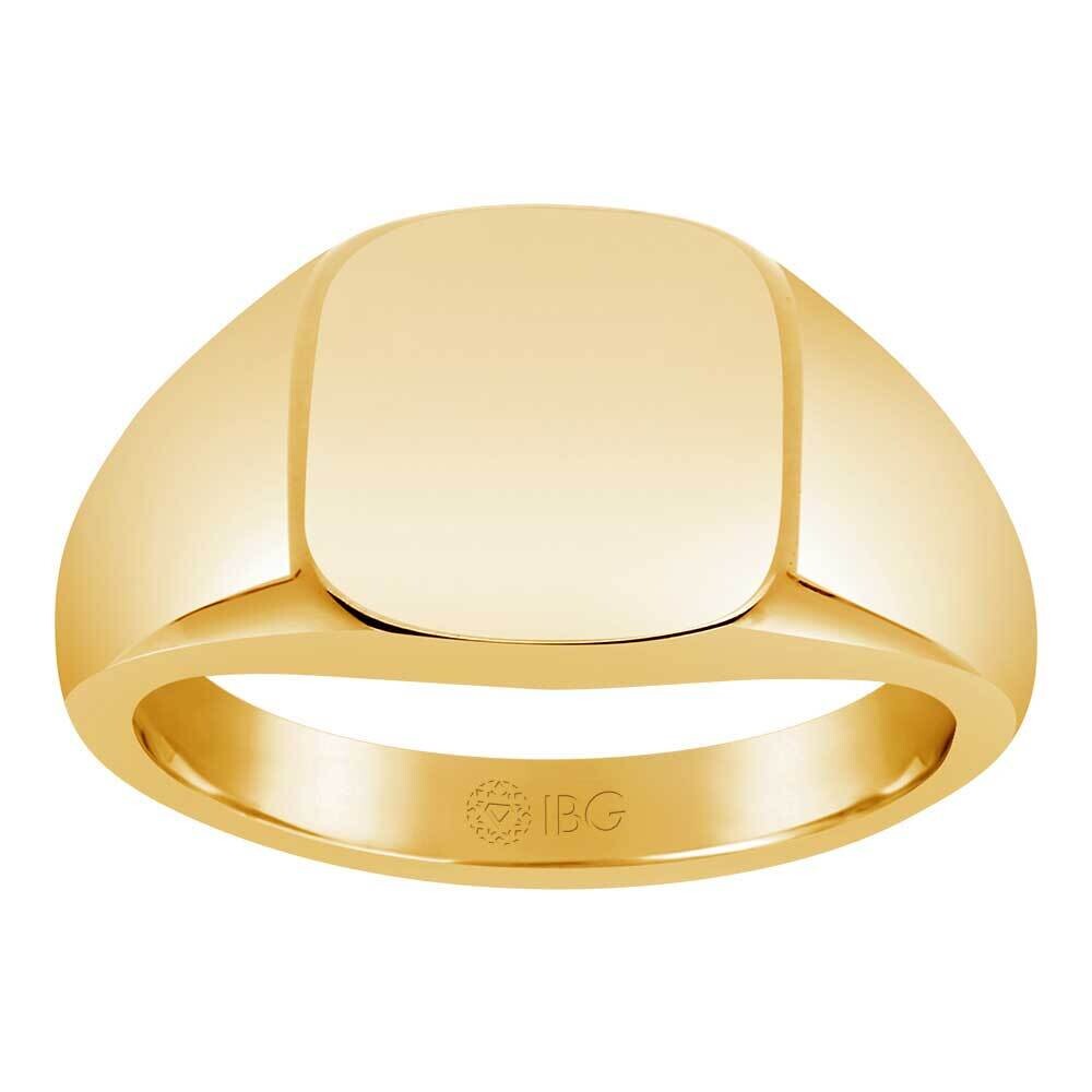 Ibgoodman 12X12mm Men&#39;s Satin Top Cushion Signet Ring 14k Gold B59281A-4Y by IBGoodman, MPN: B59281…