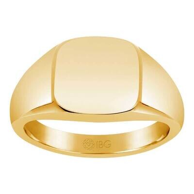 Ibgoodman 12X12mm Men&#39;s Satin Top Cushion Signet Ring 14k Gold B59281A-4Y by IBGoodman, MPN: B59281…