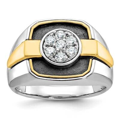 Ibgoodman Men&#39;s Polished Satin Ring Mounting 14k Two-Tone Gold B59265-4WY by IBGoodman, MPN: B59265…