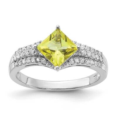 Diamond &amp; Lemon Quartz Ring Sterling Silver QR3066LQ, MPN: QR3066LQ,