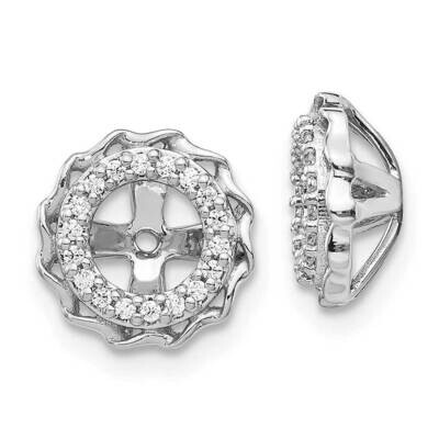 Twisted Edge Diamond Earring Jackets 10k White Gold EJM5318-016-1WA, MPN: EJM5318-016-1WA,