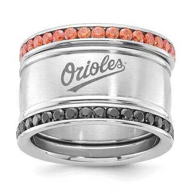 Mlb Baltimore Orioles Crystal Triple Ring Set Stainless Steel ORI035CR-SZ9, MPN: ORI035CR-SZ9, 1911…