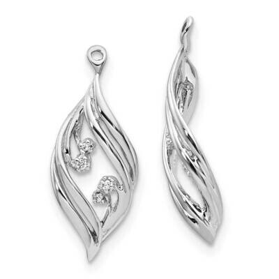 Fancy Twisted Diamond Earring Jackets 10k White Gold EJM5346-003-1WA, MPN: EJM5346-003-1WA,