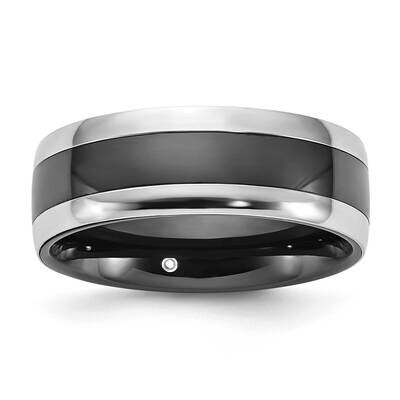&amp; Black Ceramic Polished 8mm Men&#39;s Ring Stainless Steel 10425, MPN: 10425, 191101659119