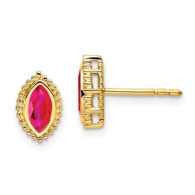 Marquise Ruby Post Earrings 14k Gold EM7204-RU-Y, MPN: EM7204-RU-Y, 191101842979