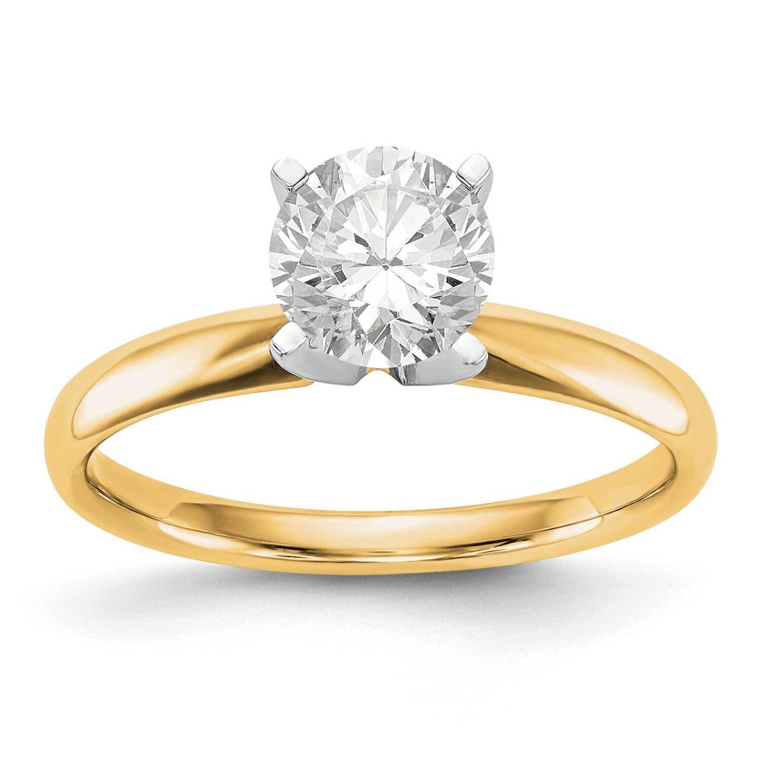 1.25 Carat Lightweight Comfort-Fit 4-Prong Round Solitaire Ring Mounting 14k Two-Tone Gold KS6
