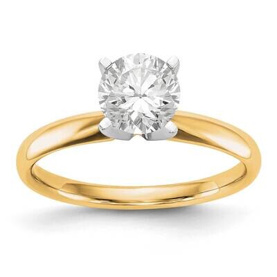1.25 Carat Lightweight Comfort-Fit 4-Prong Round Solitaire Ring Mounting 14k Two-Tone Gold KS6, MPN…