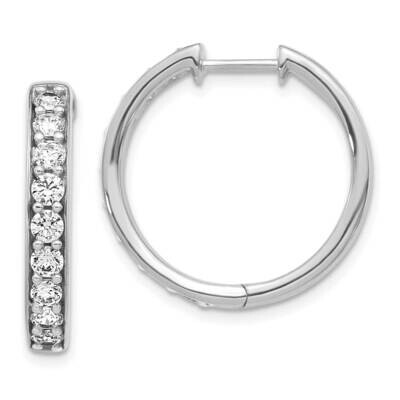 Diamond Hinged Hoop Earrings 10k White Gold EM4265-125-1WA, MPN: EM4265-125-1WA,