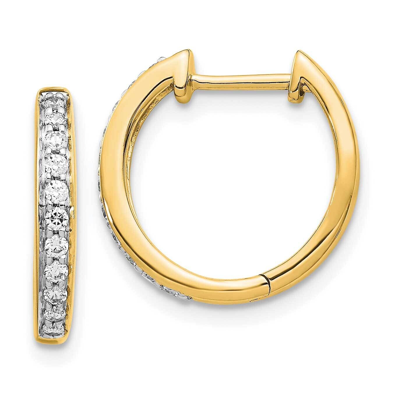 Diamond Complete Hinged Hoop Earrings 10k Gold EM5363-025-1YA, MPN: EM5363-025-1YA,