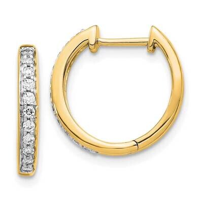 Diamond Complete Hinged Hoop Earrings 10k Gold EM5363-025-1YA, MPN: EM5363-025-1YA,
