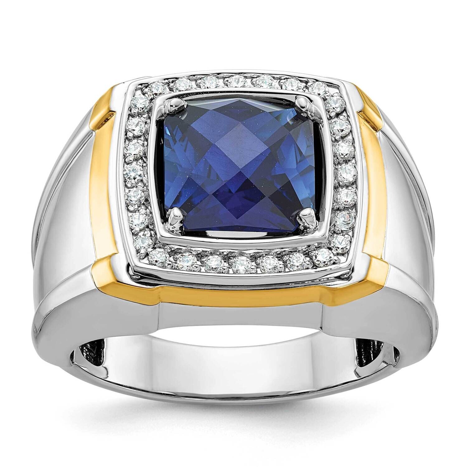 Ibgoodman Men&#39;s Polished Gemstone Diamond Ring Mounting 10k Two-Tone Gold B59175-0WY by IBGoodman, …