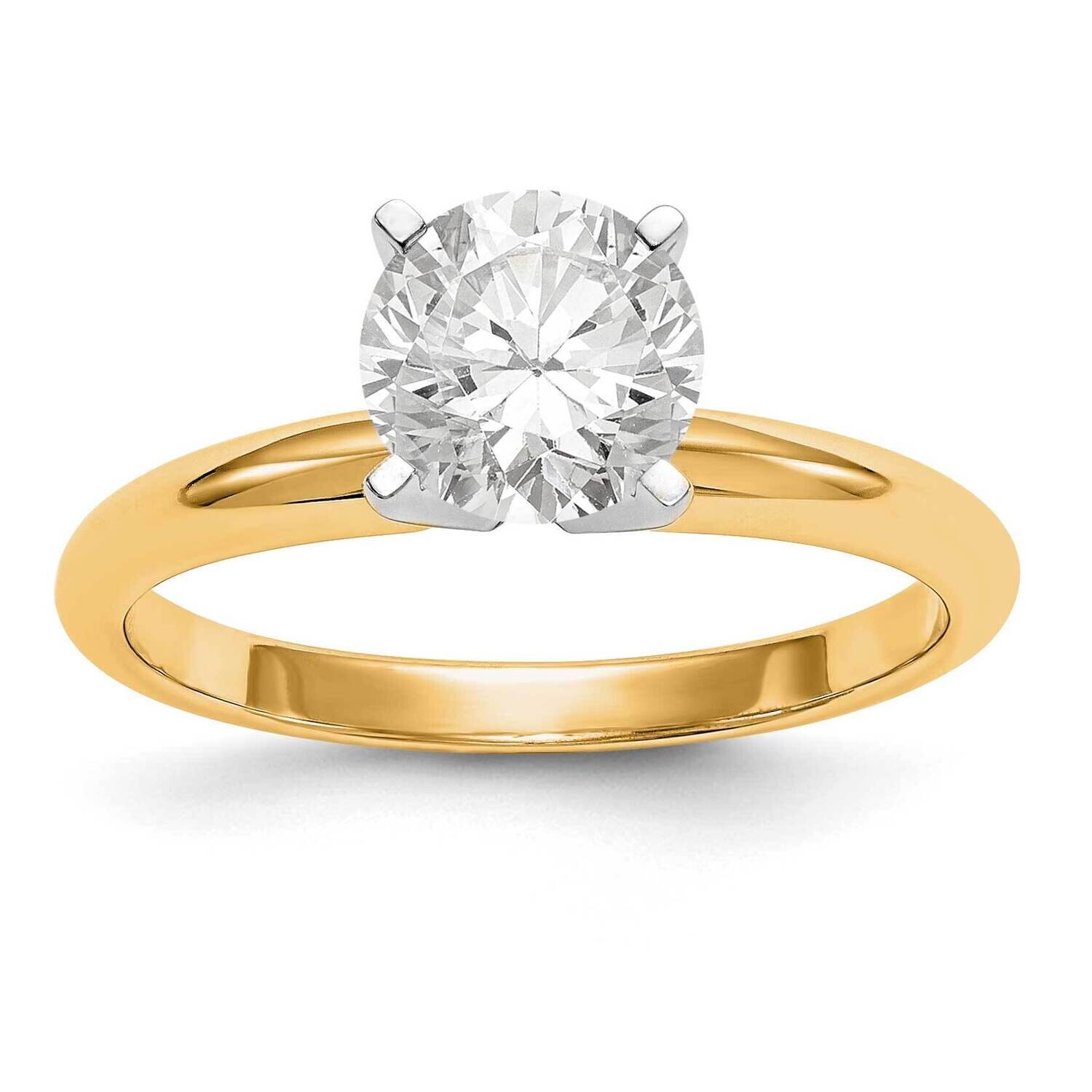 1.25 Carat Lightweight Half-Round 4-Prong Round Solitaire Ring Mounting 14k Two-Tone Gold KS1, MPN:…