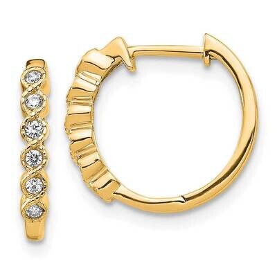 Diamond Hinged Hoop Earrings 14k Gold EM5396-013-YA, MPN: EM5396-013-YA,