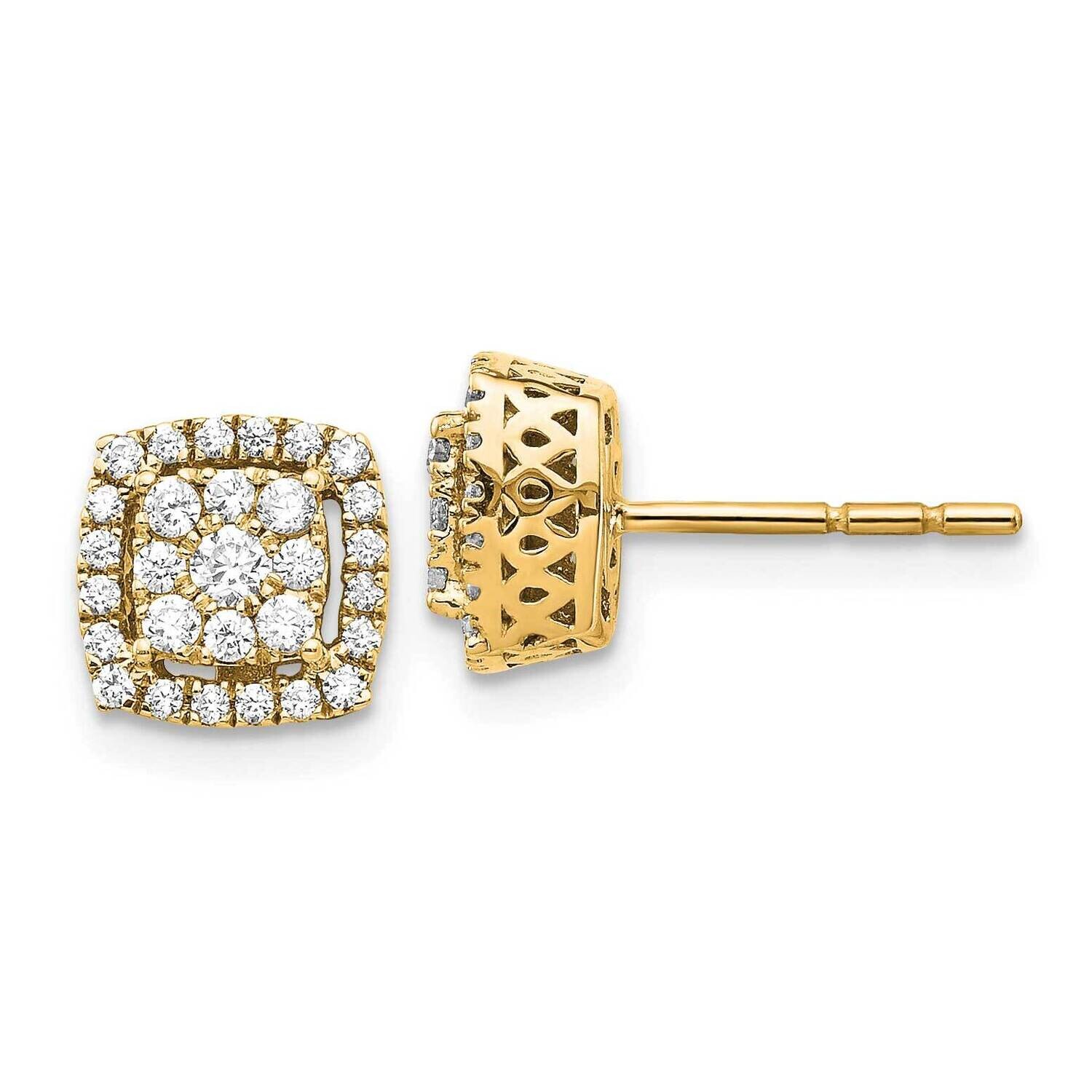 Diamond Post Earrings 14k Gold EM5475-050-YA, MPN: EM5475-050-YA,