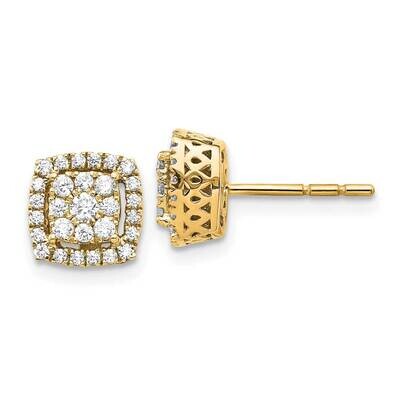 Diamond Post Earrings 14k Gold EM5475-050-YA, MPN: EM5475-050-YA,
