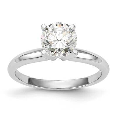 2 Carat Lightweight Knife Edge/Half-Round 4-Prong Round Solitaire Ring Mounting 14k White Gold KS31…