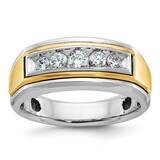 Ibgoodman Men&#39;s Polished 5-Stone Ring Mounting 10k Two-Tone Gold B64037-0WY by IBGoodman, MPN: B640…