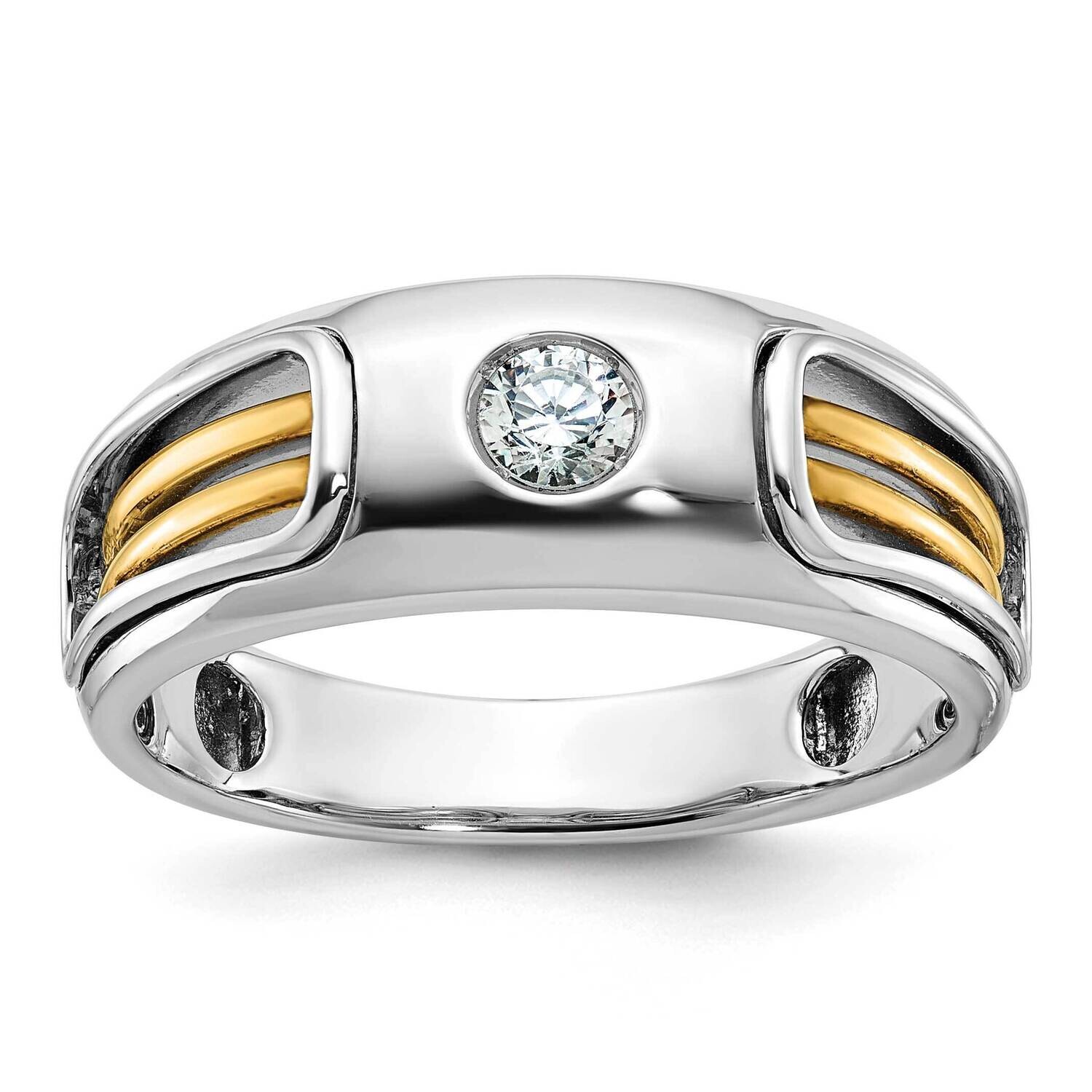 Ibgoodman Men's Diamond Ring Mounting 14k Two-Tone Gold B63971-4WY