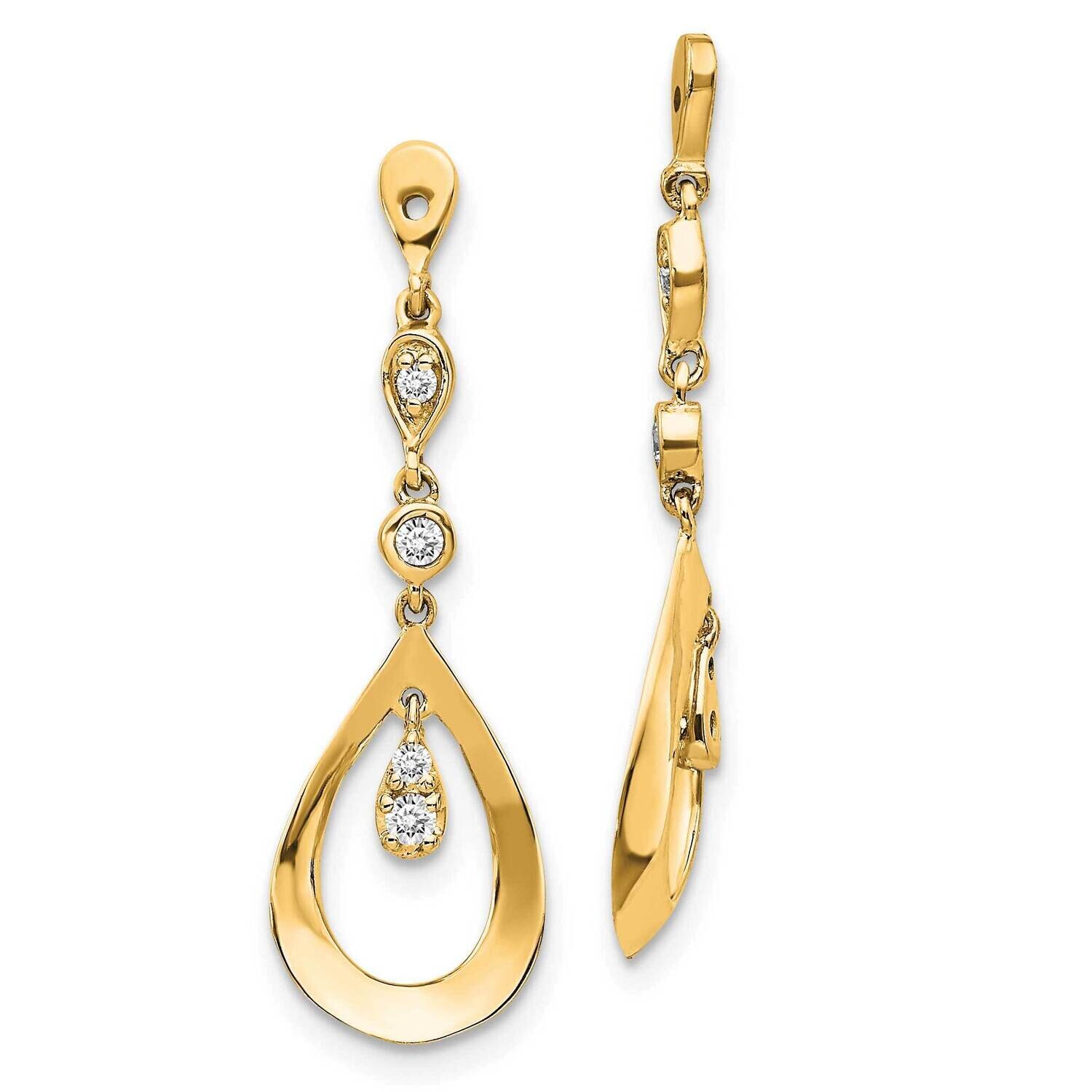 Teardrop Dangle Diamond Earring Jackets 14k Gold EJM5343-013-YA, MPN: EJM5343-013-YA,