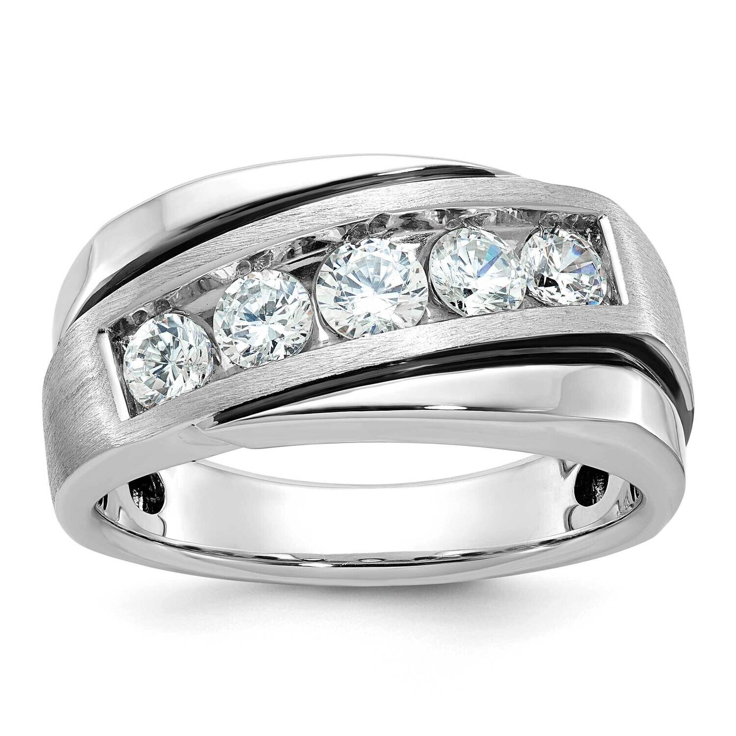 Men&#39;s Polished Satin Grooved Ring Mounting 10k White Gold B64010-0W by IBGoodman, MPN: B64010-0W,