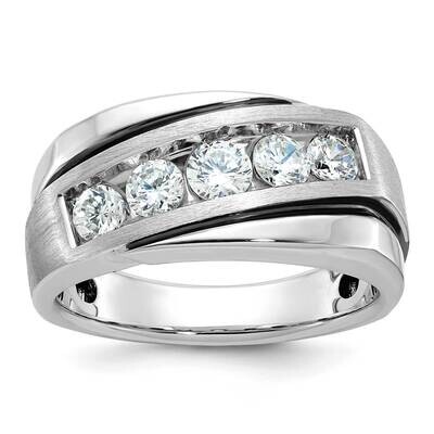 Men&#39;s Polished Satin Grooved Ring Mounting 10k White Gold B64010-0W by IBGoodman, MPN: B64010-0W,