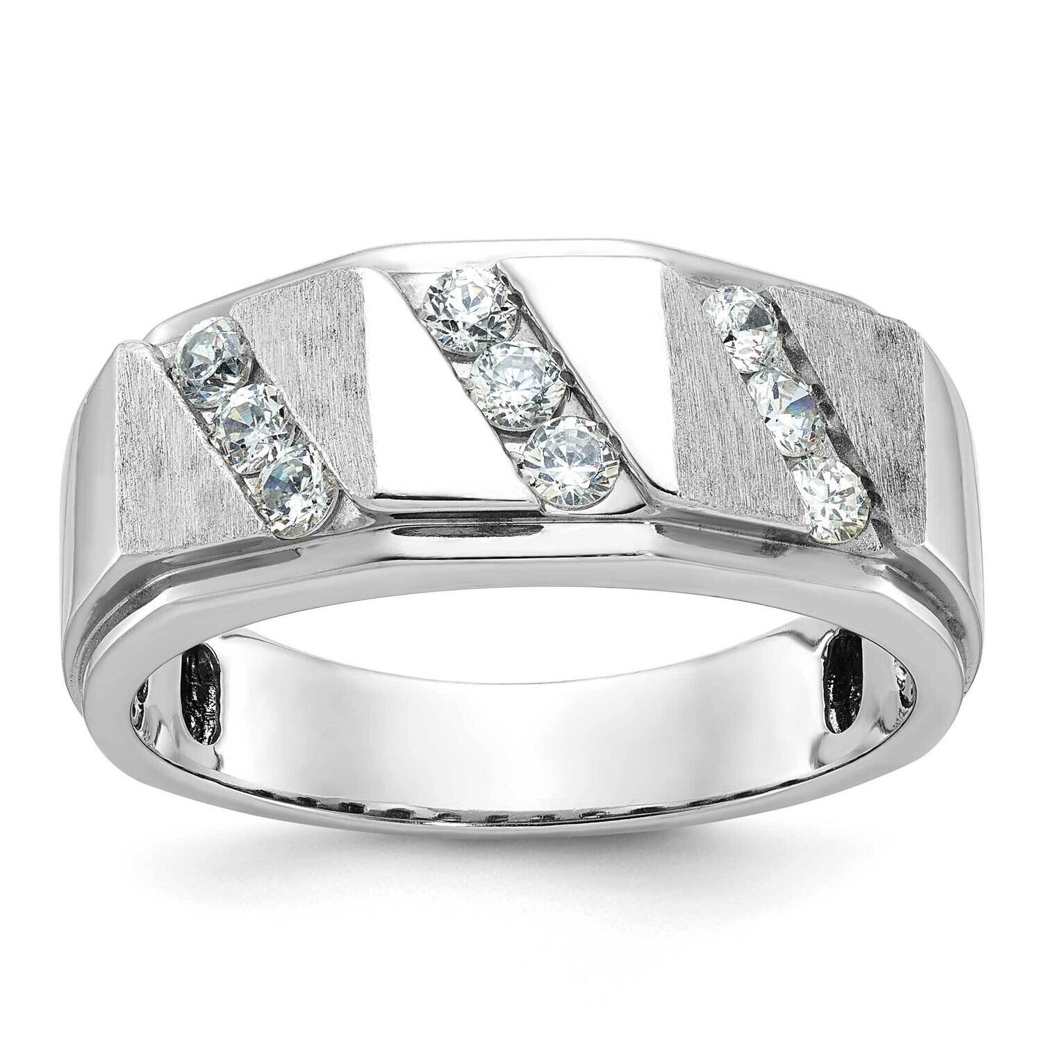 Ibgoodman Men&#39;s Satin Diamond Ring Mounting 14k White Gold B63576-4W by IBGoodman, MPN: B63576-4W,