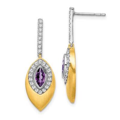Amethyst Diamond Dangle Earrings 14k Two-Tone Gold EM7132-AM-031-YWA, MPN: EM7132-AM-031-YWA, 19110…