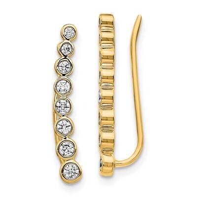 Diamond Graduated Earrings Climber Earrings 14k Gold EM4149-040-YA, MPN: EM4149-040-YA,