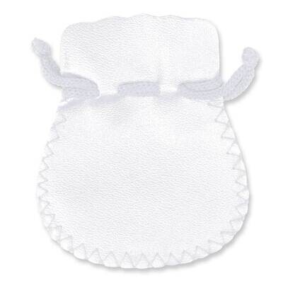 Pack Of 10 4.25X5.25Xwhite Leatherette Large Drawstring Bell Pouch P2053_L02, MPN: P2053_L02,