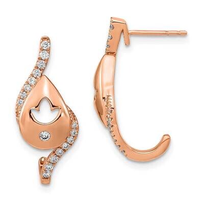 Polished Diamond Teardrop Flower Post Earrings 14k Rose Gold EM6882-033-RA, MPN: EM6882-033-RA, 883…
