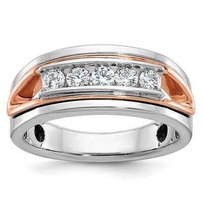 Ibgoodman Rose White Gold Men&#39;s Polished Cut-Out 5-Stone Ring Mounting 14k Gold B64082-4WR by IBGoo…