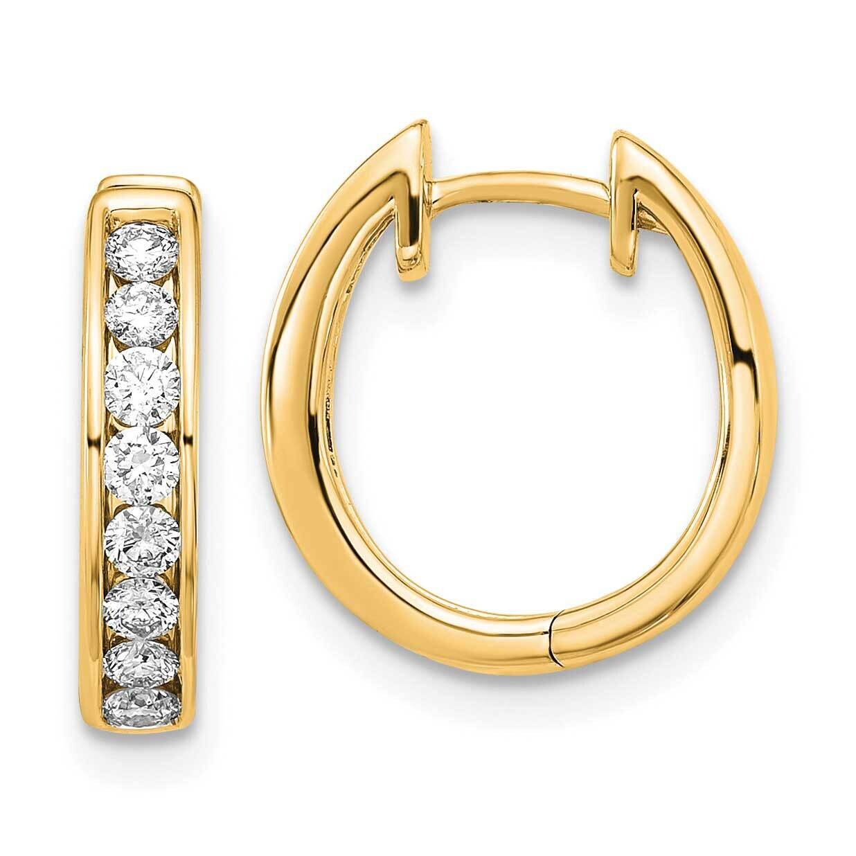 Diamond Hinged Hoop Earrings 14k Gold EXD1192-4YA, MPN: EXD1192-4YA, 191101659041