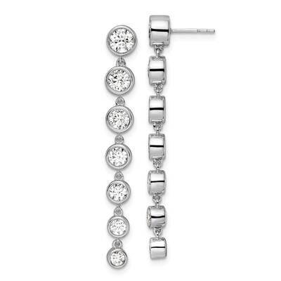 True Origin 2 1/2 Carat Diamond Vs/Si D E F Graduated Dangle Post Earring 14k White Gold EM8621-250…