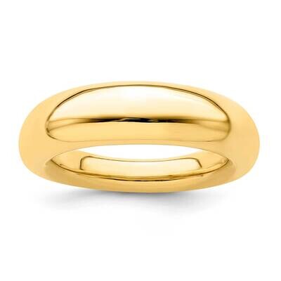 High Polished Dome Ring-Yellow Sterling Silver ANG7078-7-Y, MPN: ANG7078-7-Y,